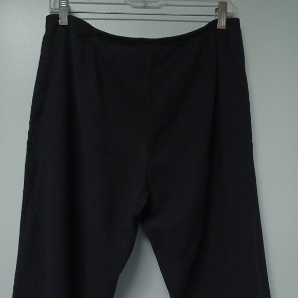 Eileen Fisher Wool Blend Front Zip Pants, Black, Size S - Picture 5 of 8